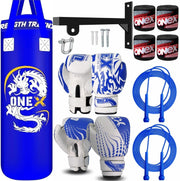 3ft Boxing Punch Bag Wall Mount Kit Gloves MMA Home Training
