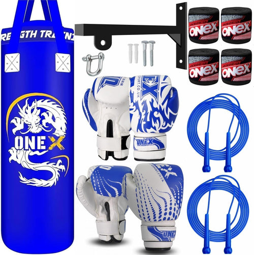 3ft Boxing Punch Bag Wall Mount Kit Gloves MMA Home Training
