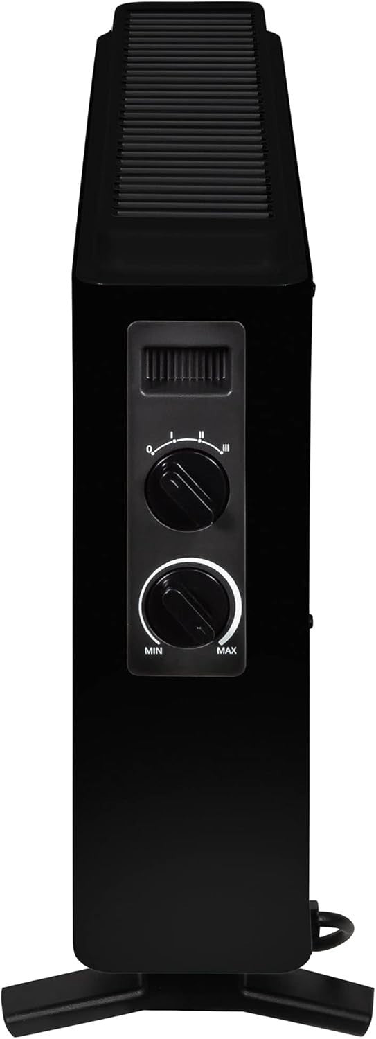 2000W Black Electric Convector Heater Freestanding Radiator 3 Heat Settings