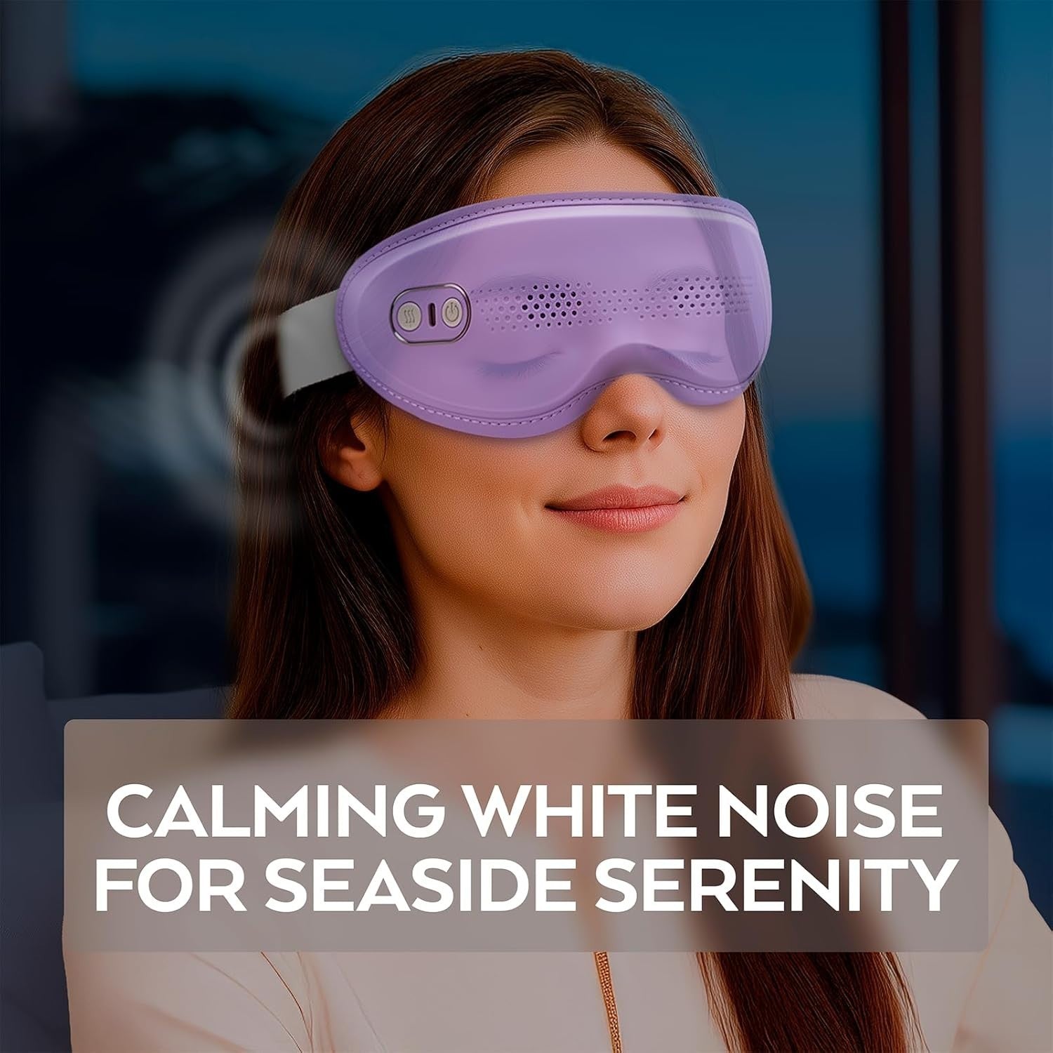 Ergonomic Heated Eye Massager Vibration Wraparound Travel Use