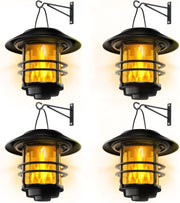 Solar Flickering Flame Lanterns 4 Pack Outdoor IP65