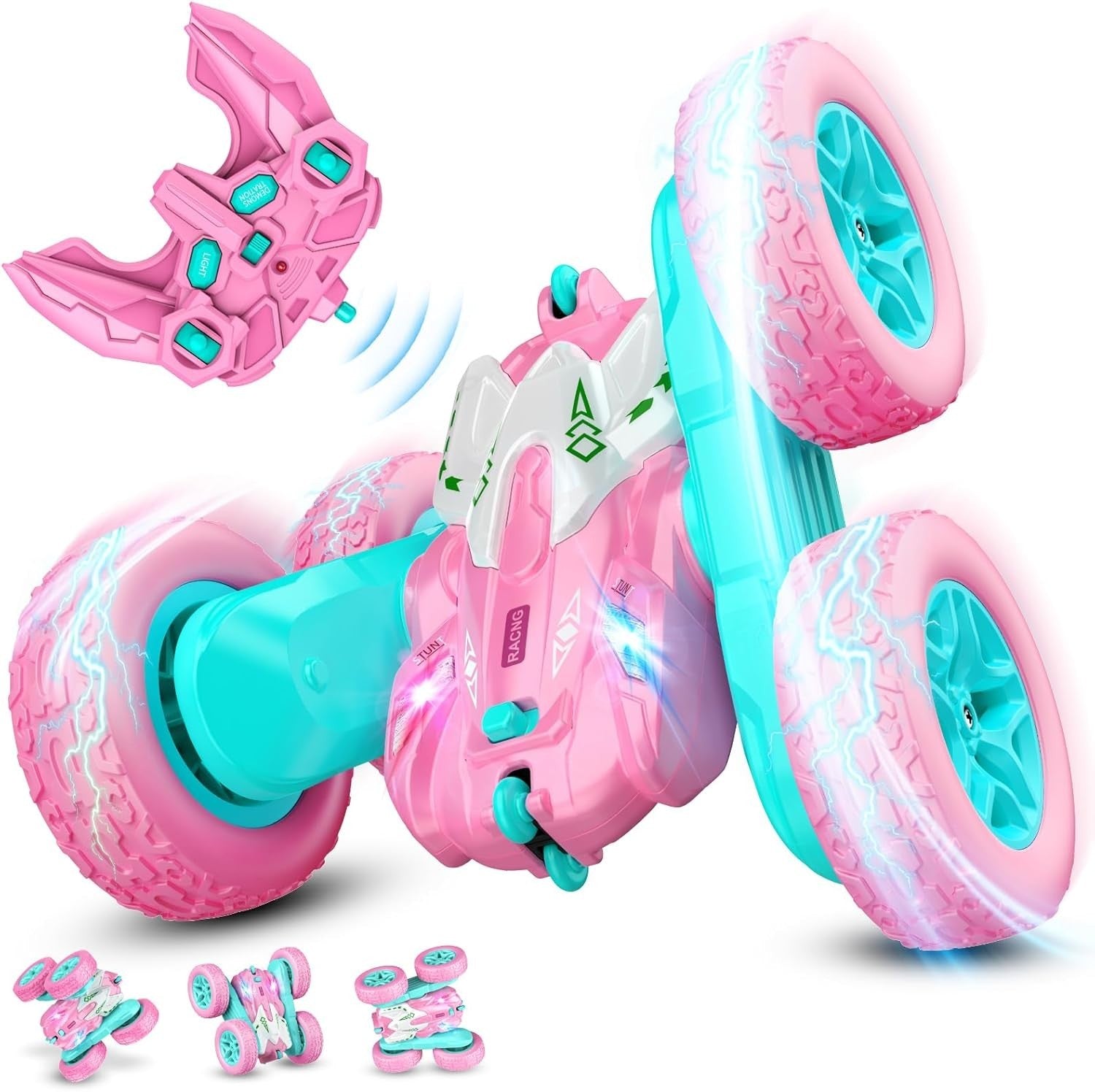 Pink 360° Flip RC Stunt Car for Girls | 2.4GHz Remote Control Off-Road Vehicle
