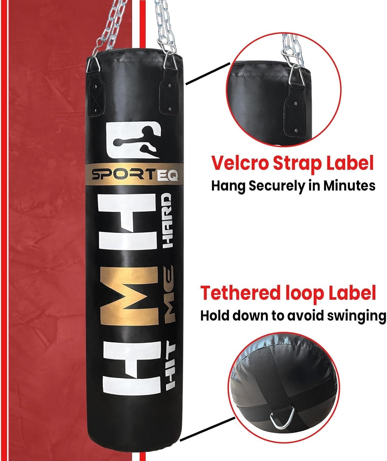Heavy Filled Punching Bag 4FT Boxing MMA Training Set Wall Mount