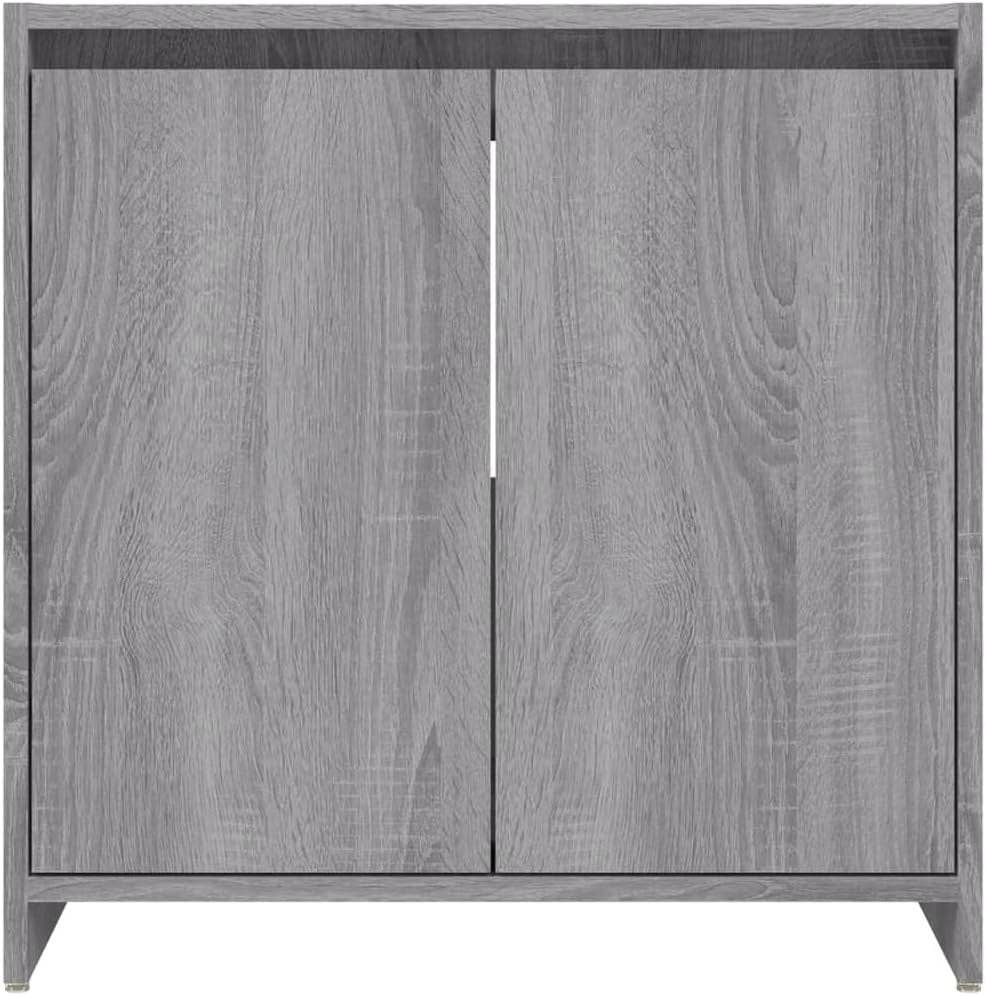 Grey Oak Bathroom Sink Cabinet – 2 Door Under Sink Storage Unit 60x61cm