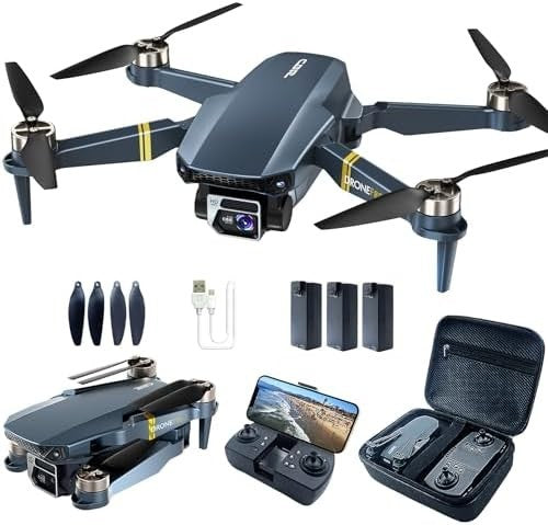 4K HD Camera Drone Foldable WiFi Quadcopter, 60min Flight Time, Brushless Motor