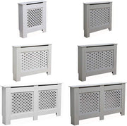 Medium White Radiator Cover | Modern MDF Cross Pattern Cabinet