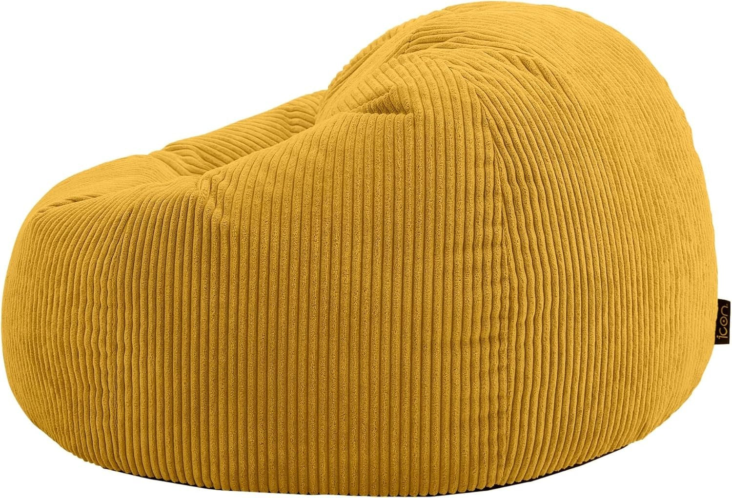 2x Corduroy Bean Bag Chairs Adult Large Comfy Sofa Seat Ochre Yellow