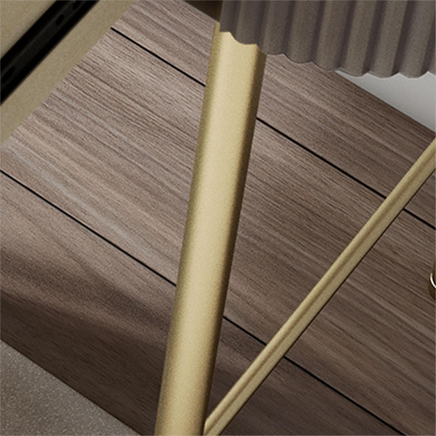 Modern Console Dressing Table Gold Legs 2 Drawer Mocha Marble Effect Finish