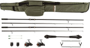 Complete Carp Fishing 2-Rod & Reel Set 3.32m With Alarms & Holder