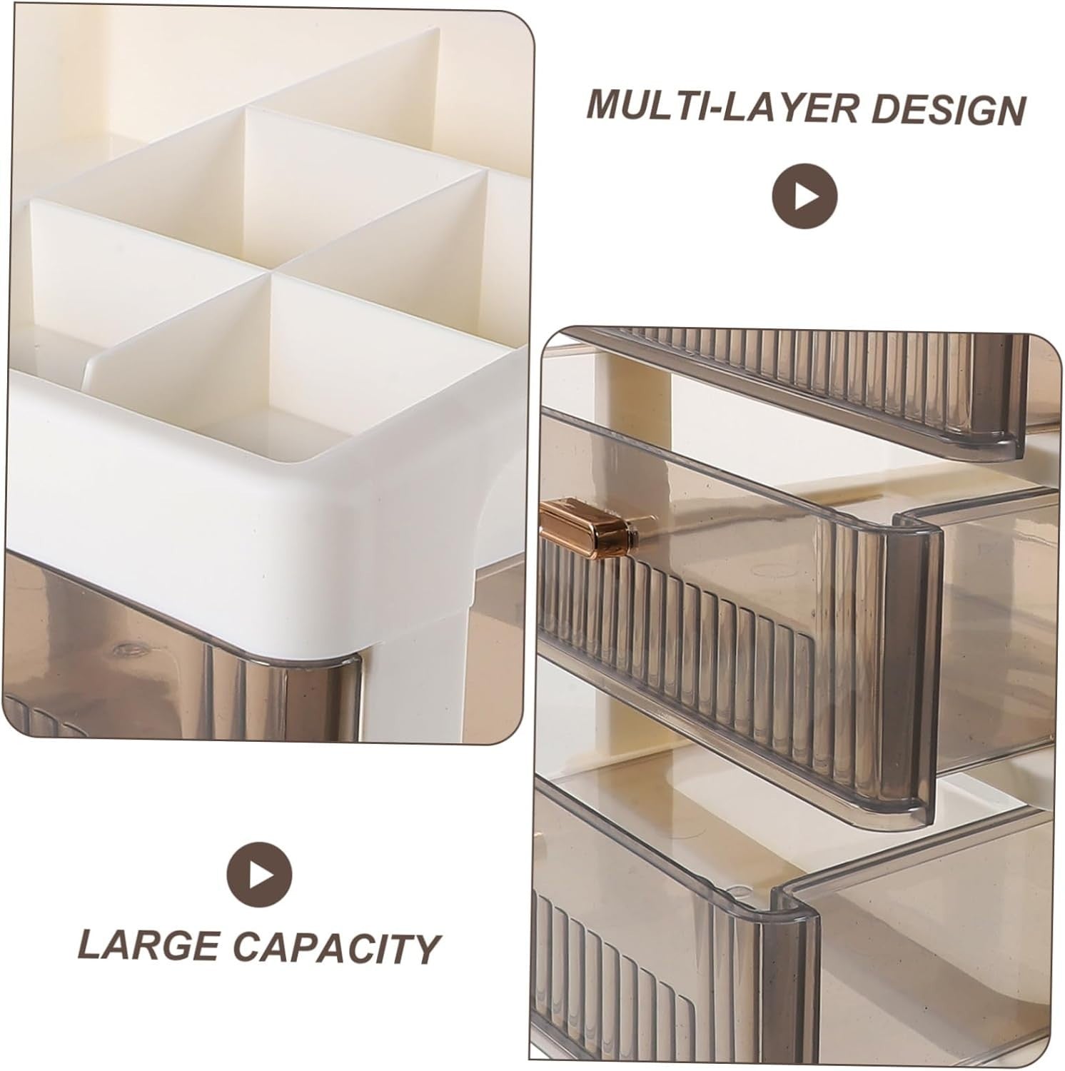 White Desk Organizer 4-Layer Drawers Multi-Use Makeup & Office Storage
