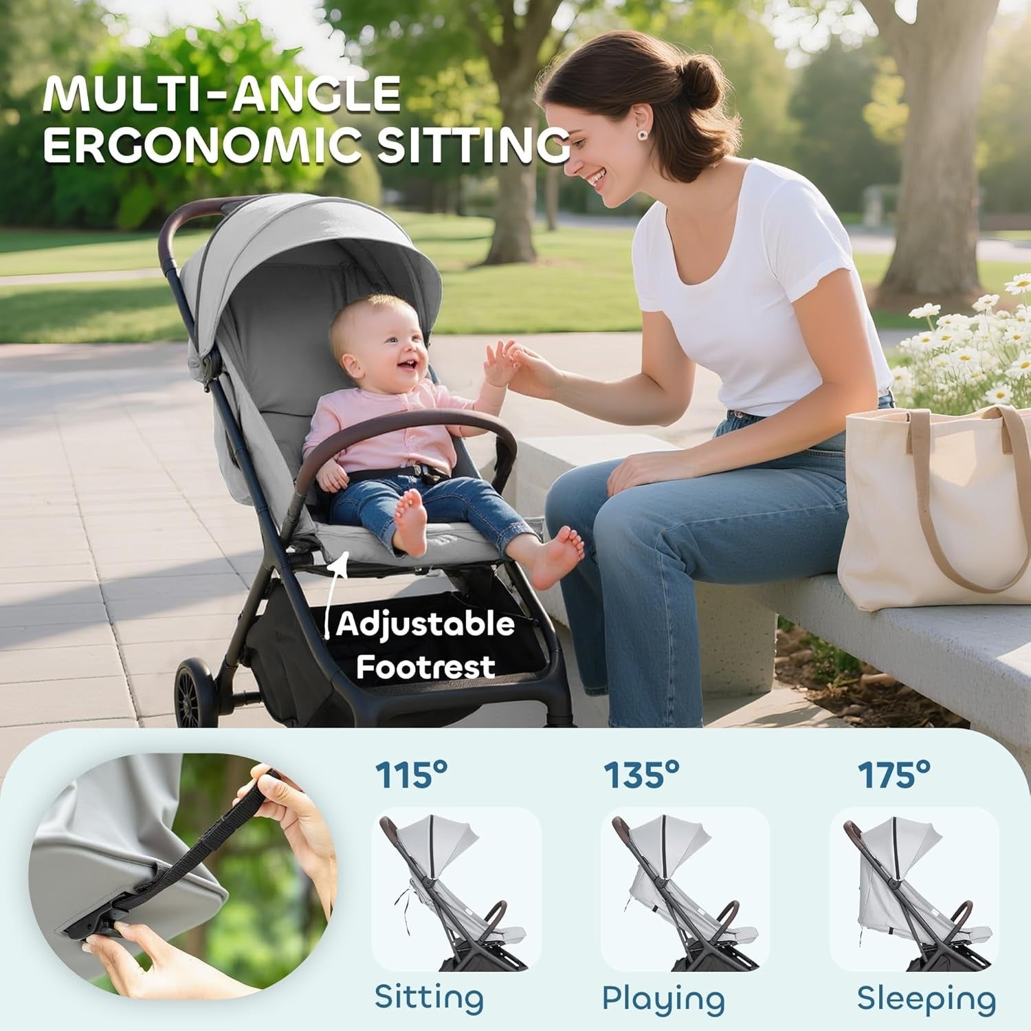 Lightweight Foldable Pushchair Stroller Newborn to 3 Years 6.3kg