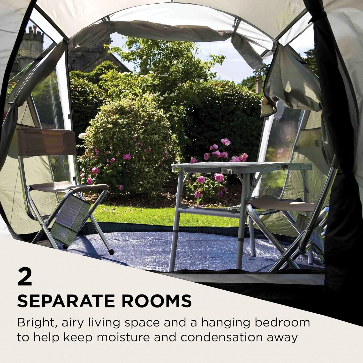 3 Man Tunnel Camping Tent Waterproof 3000mm w Awning Lightweight