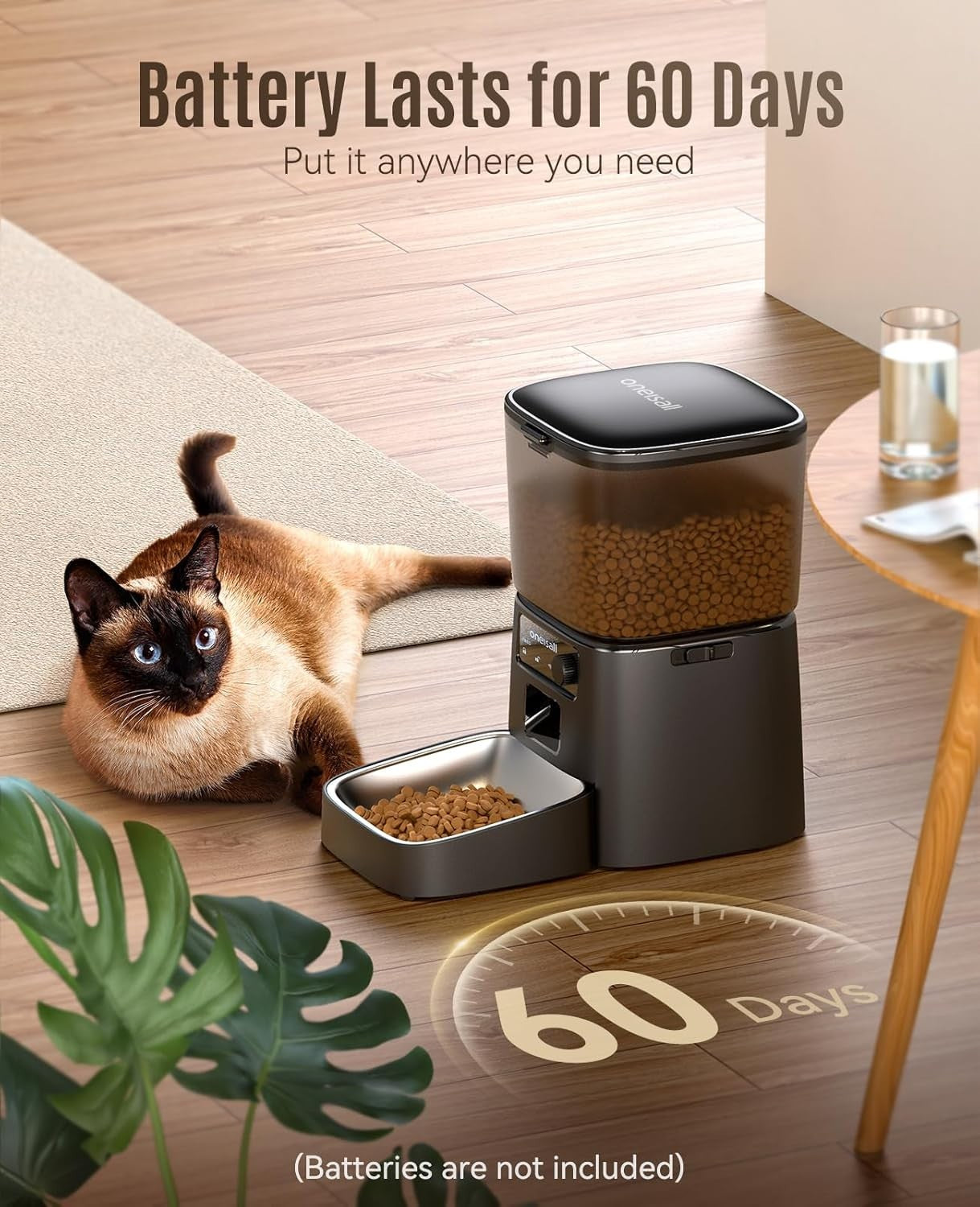 WiFi Automatic Cat Feeder 3.5L APP Control Timed Pet Food Dispenser