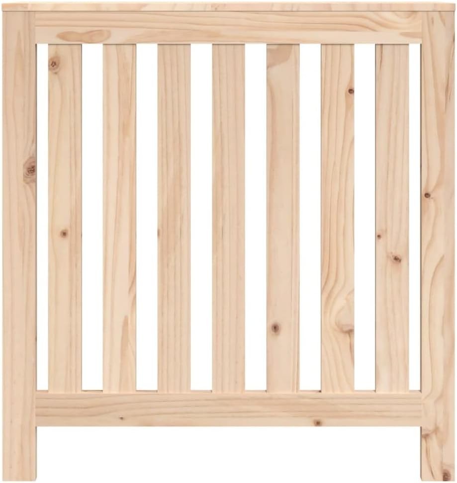 Natural Pine Radiator Cover 79.5x19x84cm – Modern Slatted Heater Cabinet