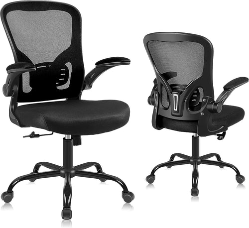 Ergonomic Office Chair Mesh Back Flip Armrests Adjustable Height Reclining Desk