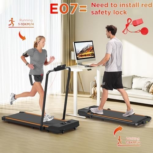 Foldable Home Treadmill 2-in-1 Walking & Running Machine LED Remote