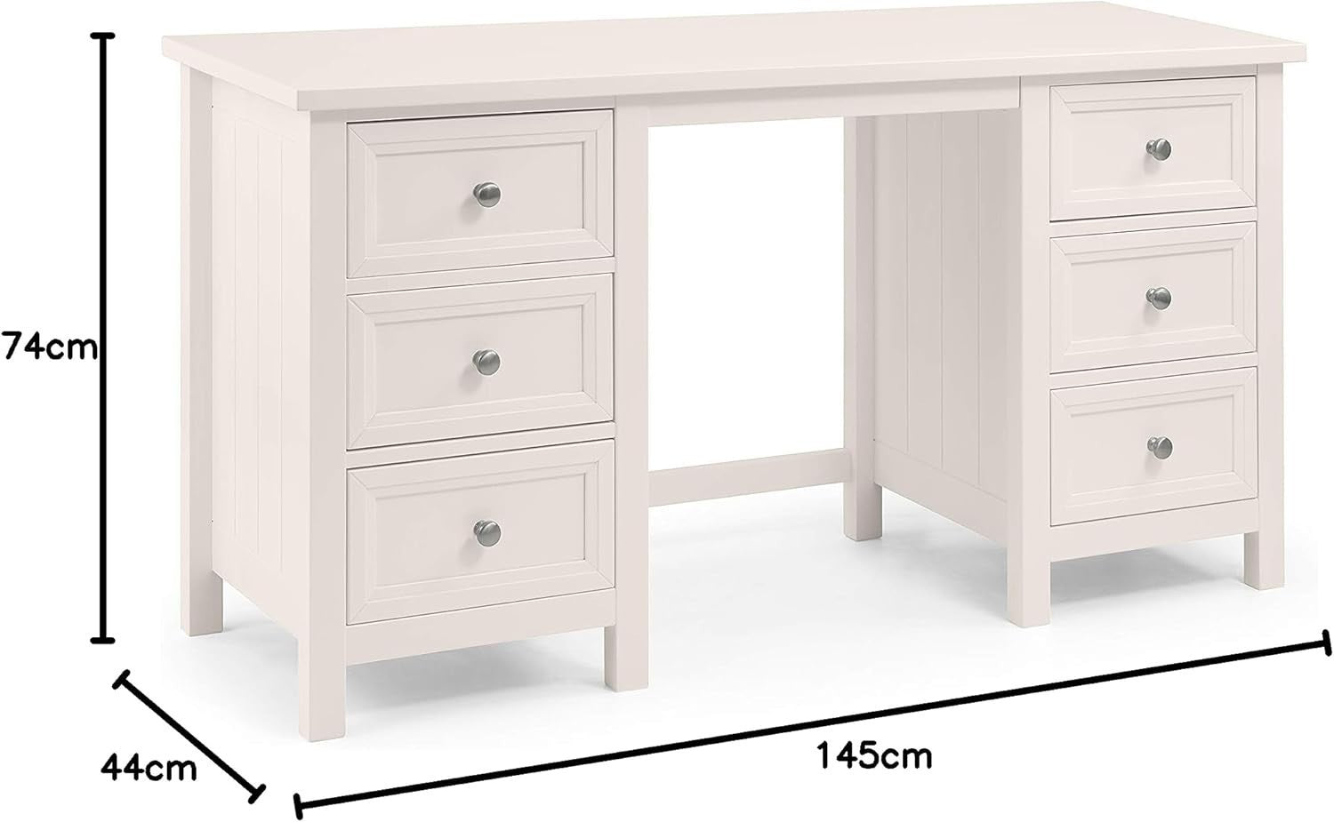 Surf White Dressing Table 6 Drawer Chest Modern Bedroom Vanity Furniture Set