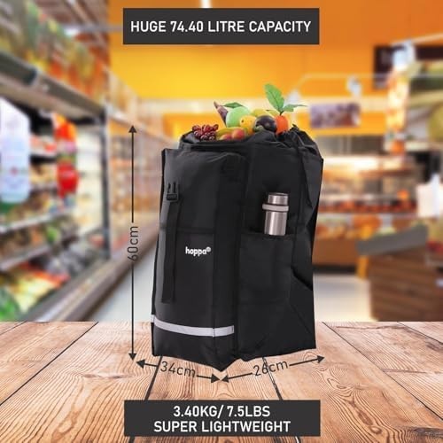 74L Foldable Shopping Trolley 6 Wheels Lightweight Grocery Cart Storage