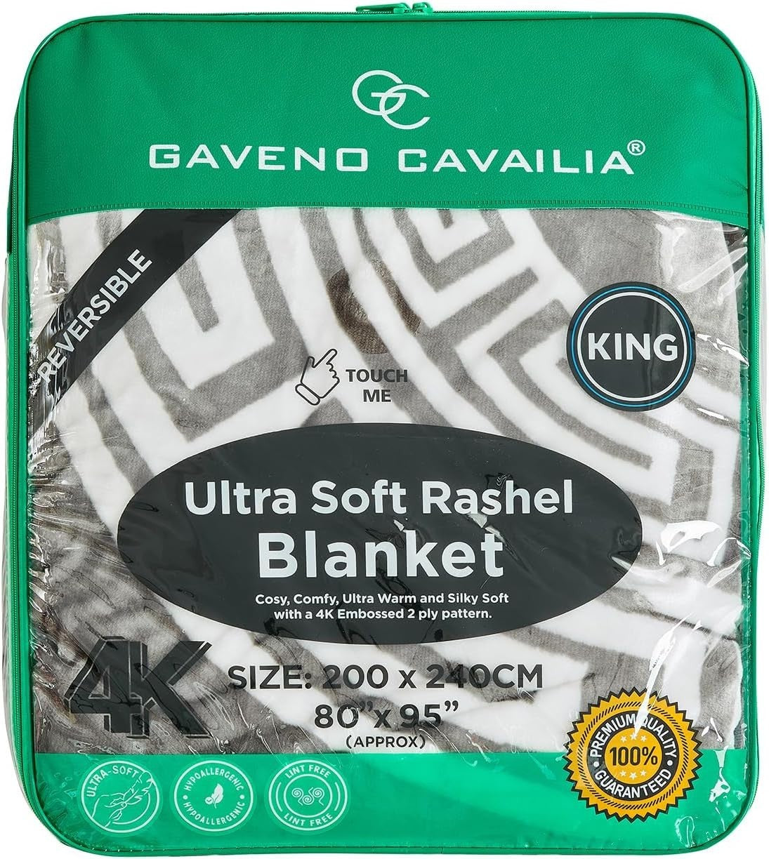 Apollo 4kg Sherpa Weighted Blanket 200x240cm King Size Bed Throw