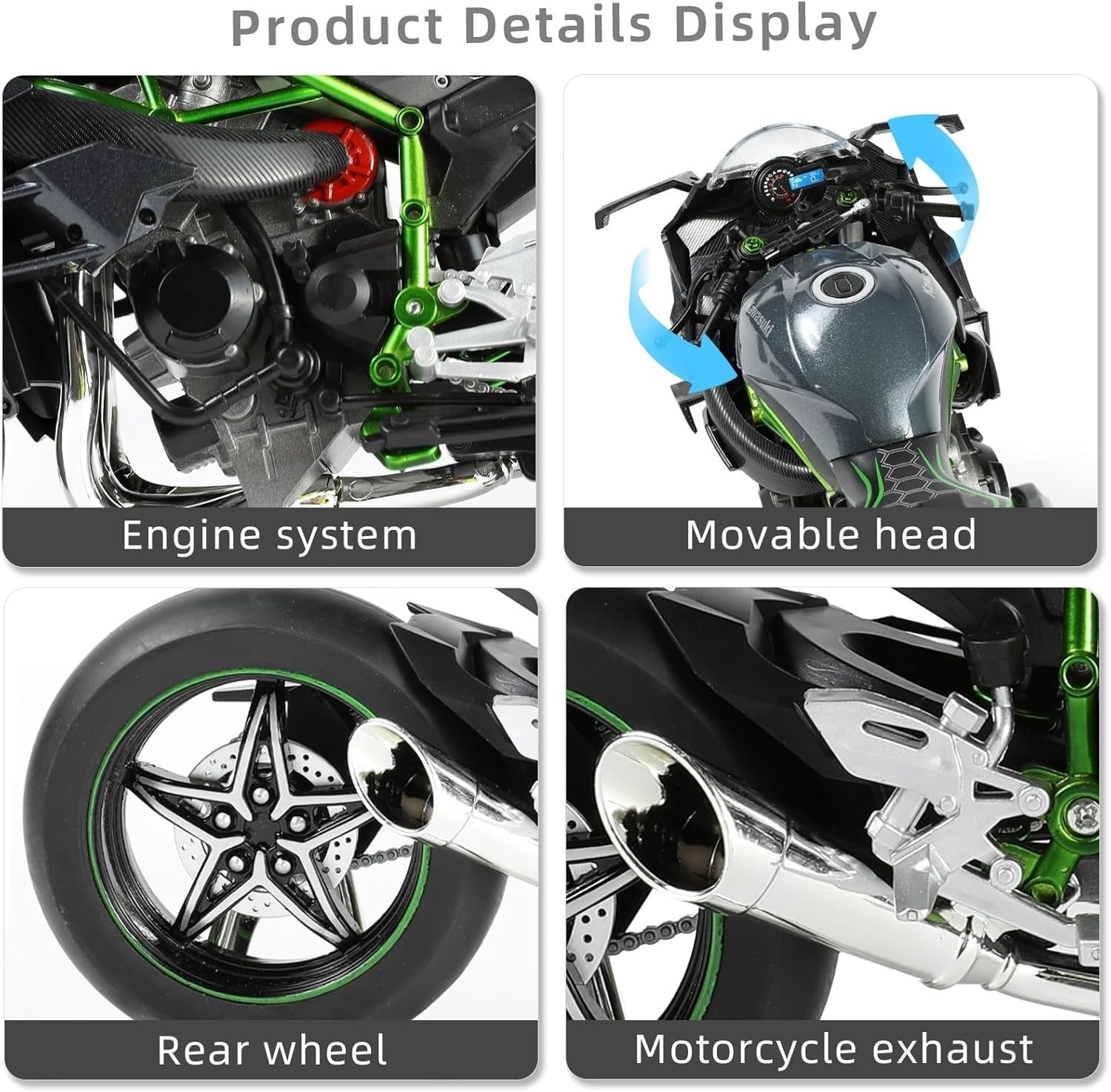 Die-Cast Mini Motorcycle Model, Realistic 1:9 Scale, No Assembly Needed