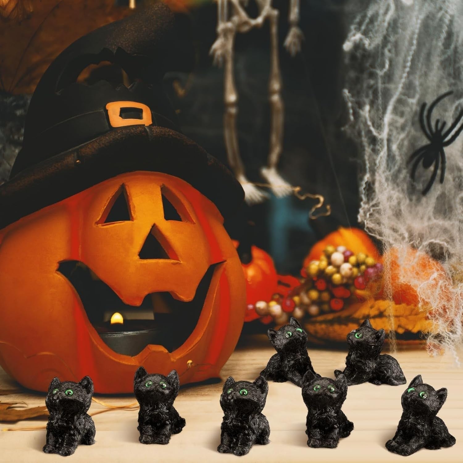 12pcs Black Cat Stress Balls Cute Squeeze Fidget Toys Halloween Gifts