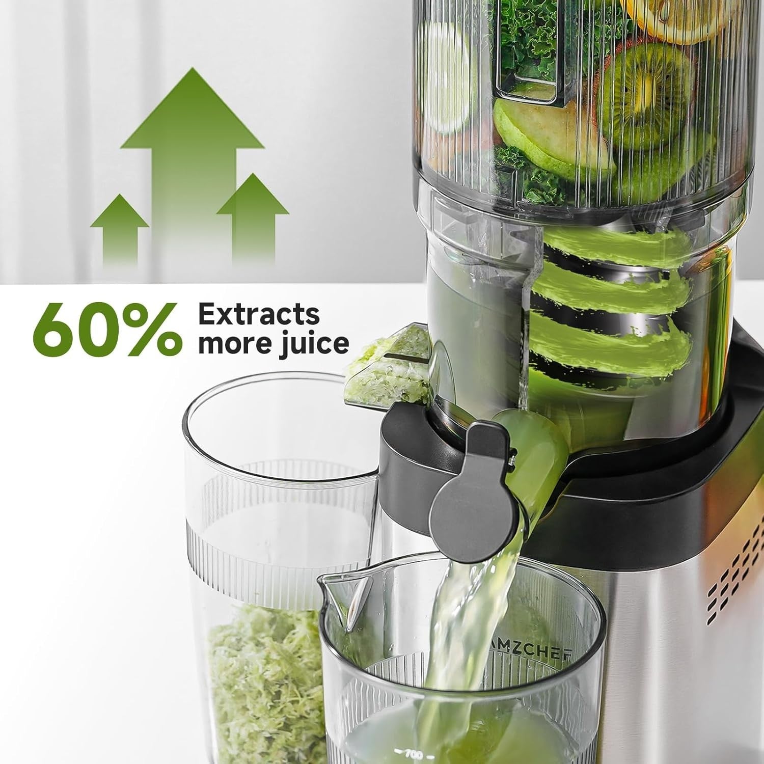 Cold Press Juicer 142mm XL Wide Chute Whole Fruit 1.8L Quiet Easy Clean