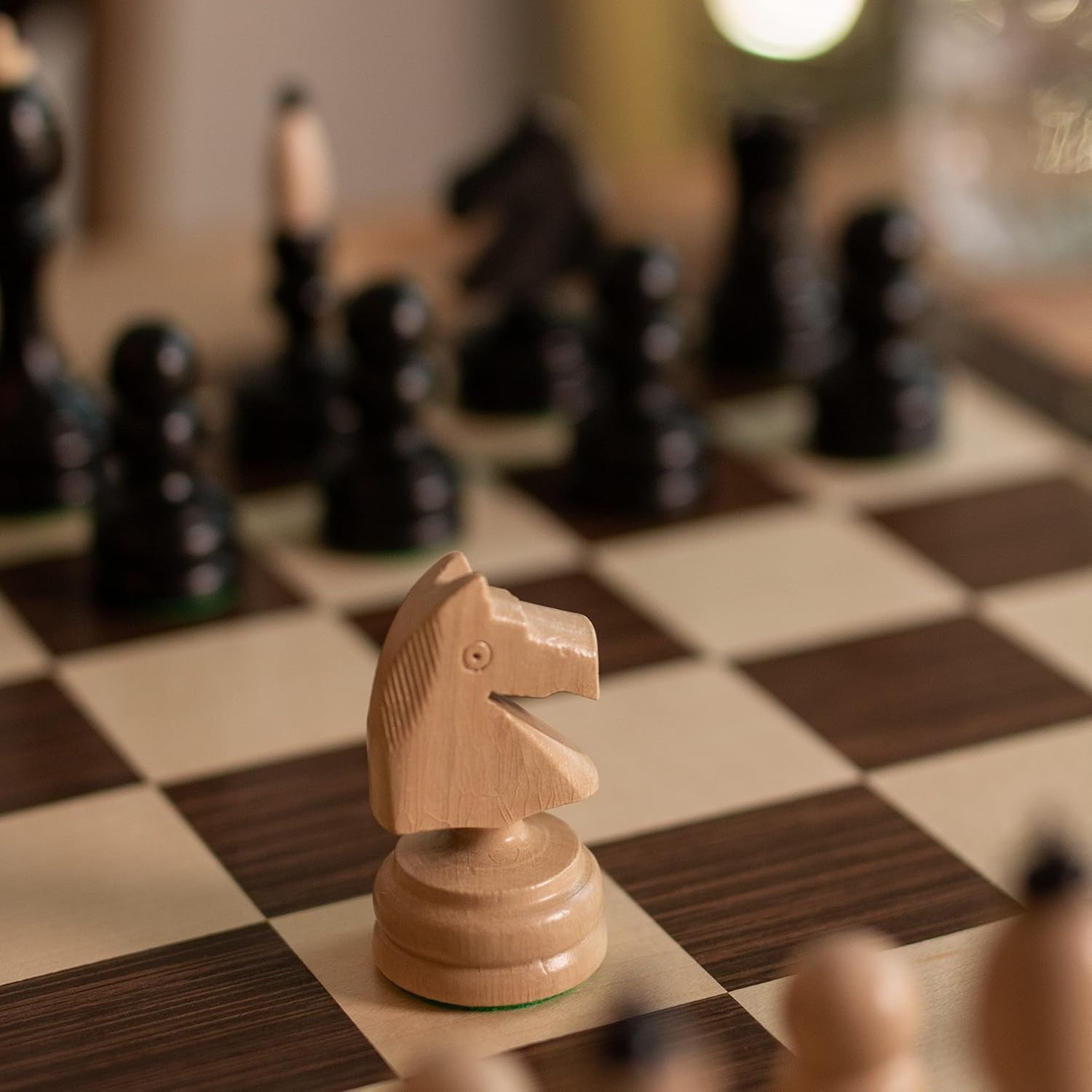 Tournament Weighted Wooden Chess Pieces with Mahogany Box – Luxury Set
