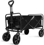 Black Heavy Duty Folding Wagon Large Collapsible Garden Camping Beach Trolley