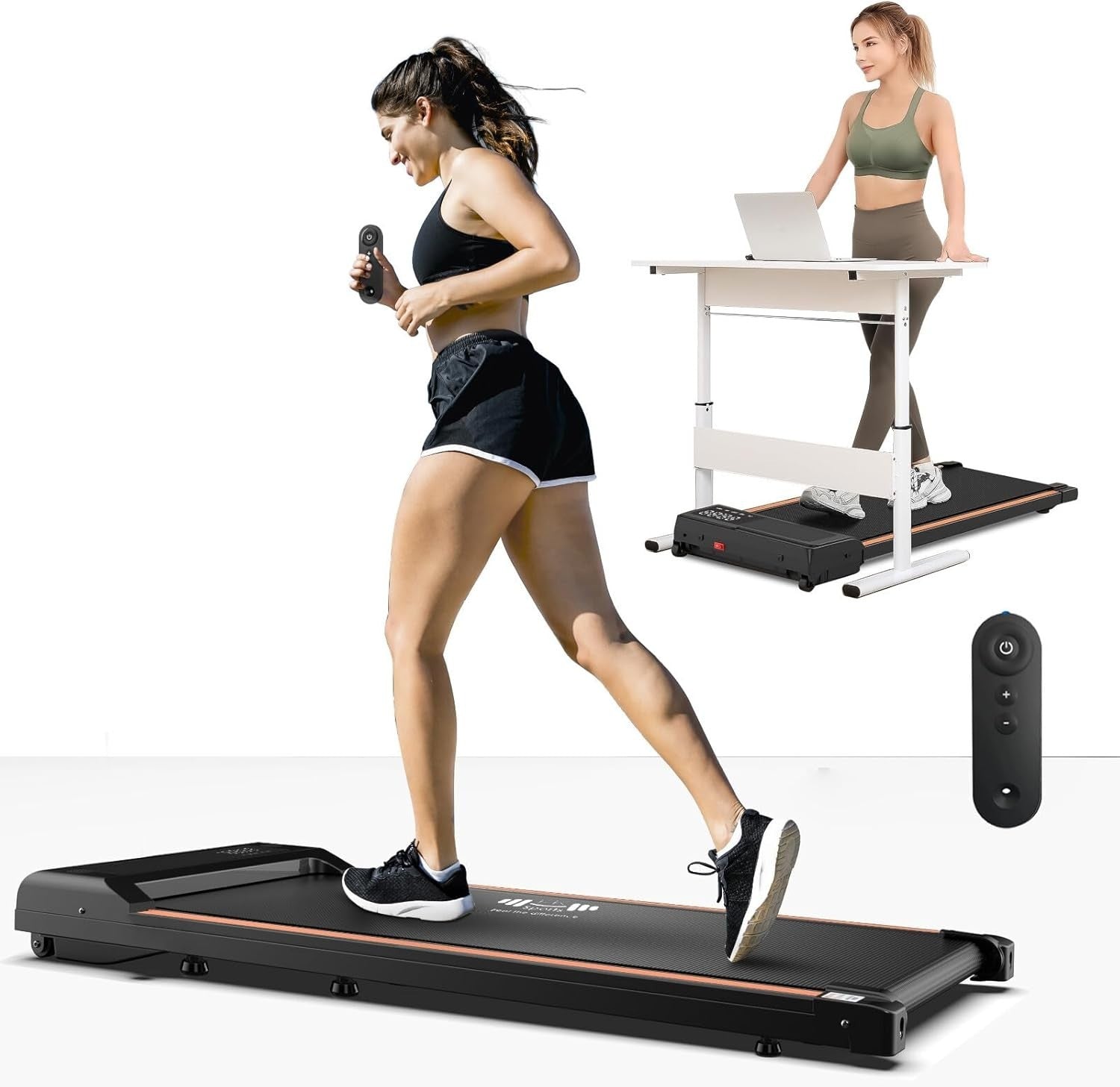 Foldable Under Desk Treadmill 6km/h Silent Walking Machine Home Office