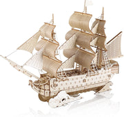 3D Wooden Sailing Ship Puzzle Model Kit for Adults – DIY Craft Decor
