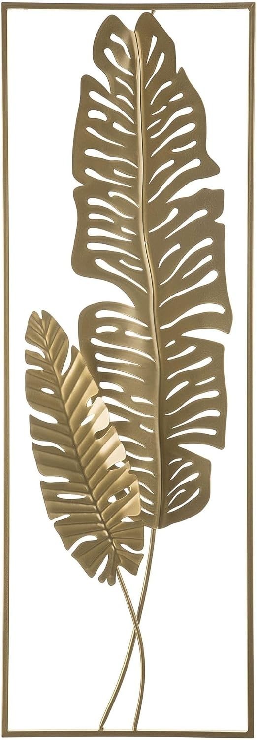 Gold Feather Wall Art Metal Modern Decorative Accent Wall Decor