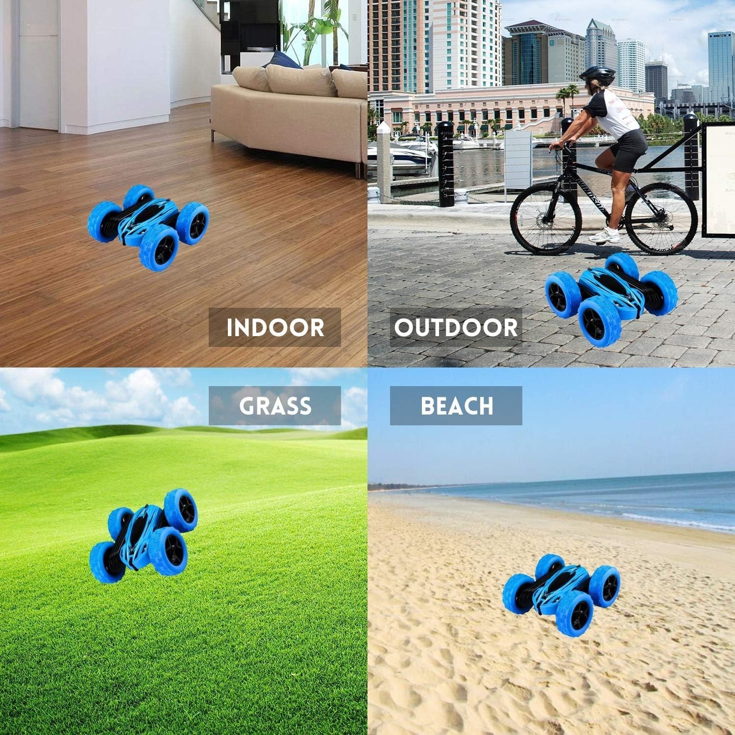 RC Stunt Car for Kids 3+, 360° Flips & Double-Sided Driving, 15km/h