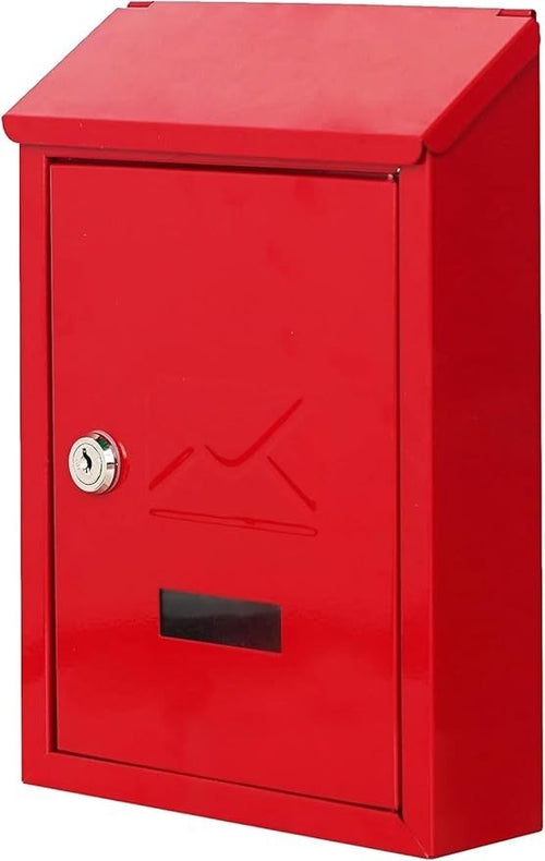Lockable Cast Iron Wall Post Box – Weatherproof Mailbox for Home & Office Use