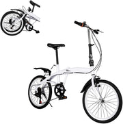 20" Folding Bike Lightweight Alloy 6-Speed Adjustable Height Commuter