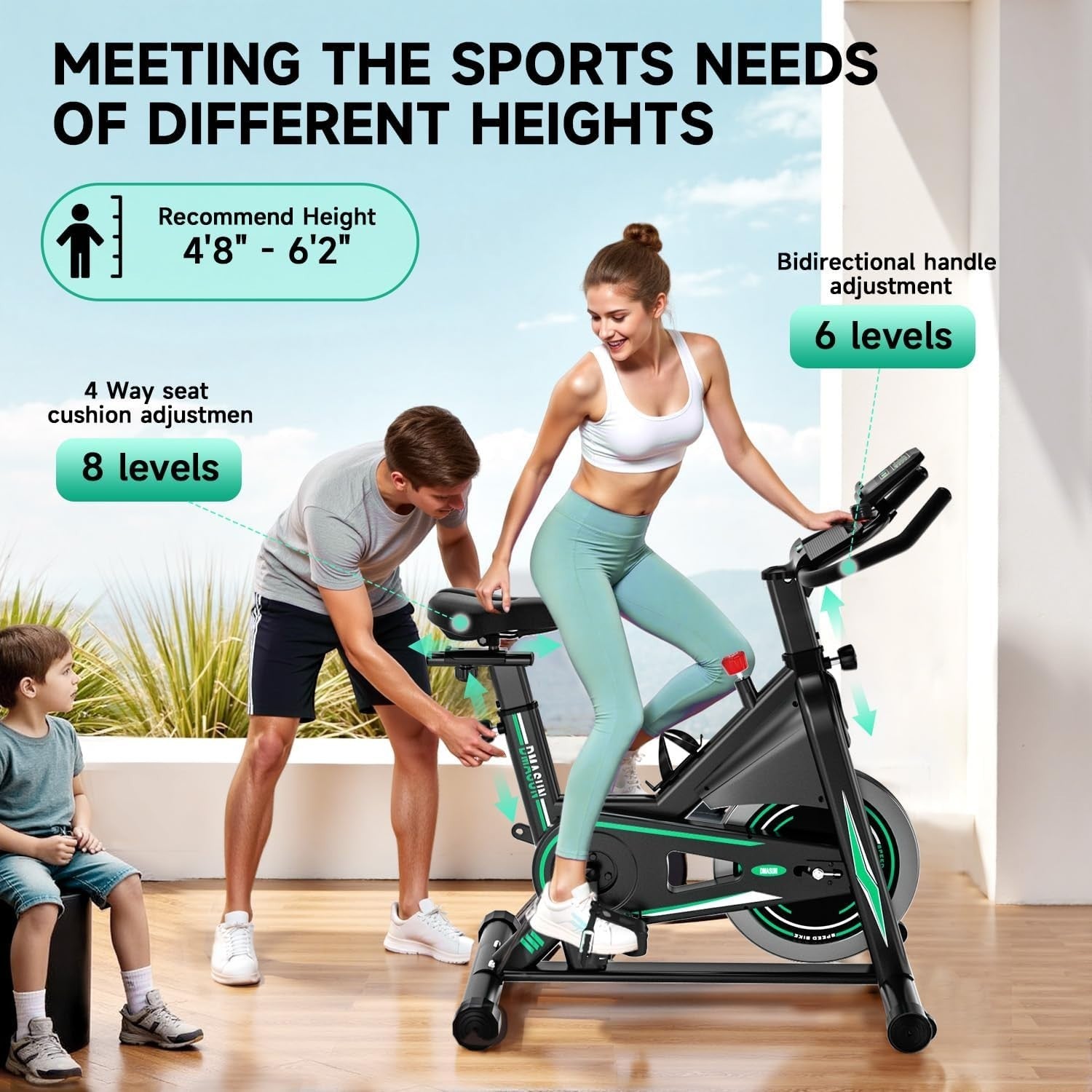 Quiet Magnetic Exercise Bike w/ LCD, Tablet Holder, 35lb Flywheel & 360lb Cap
