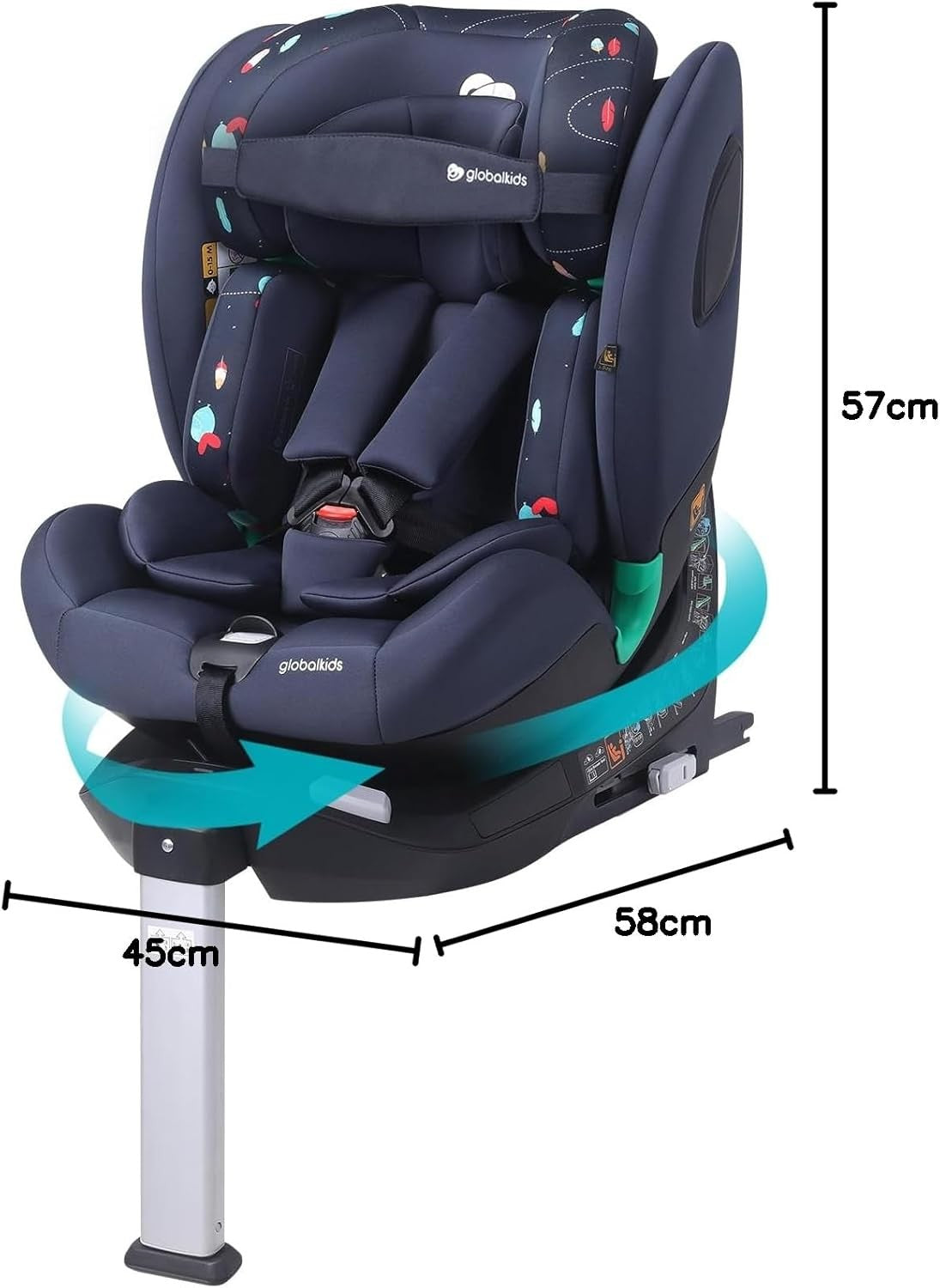 360° i-Size ISOFIX Swivel Car Seat 40–150cm Birth–12Y Group 0+1/2/3