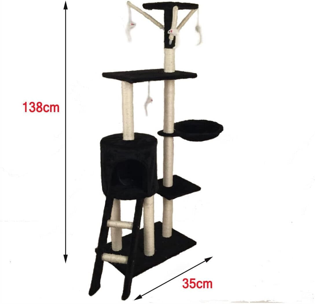 Cat Tree Multi Level Scratching Post Condo Climbing Tower Hammock
