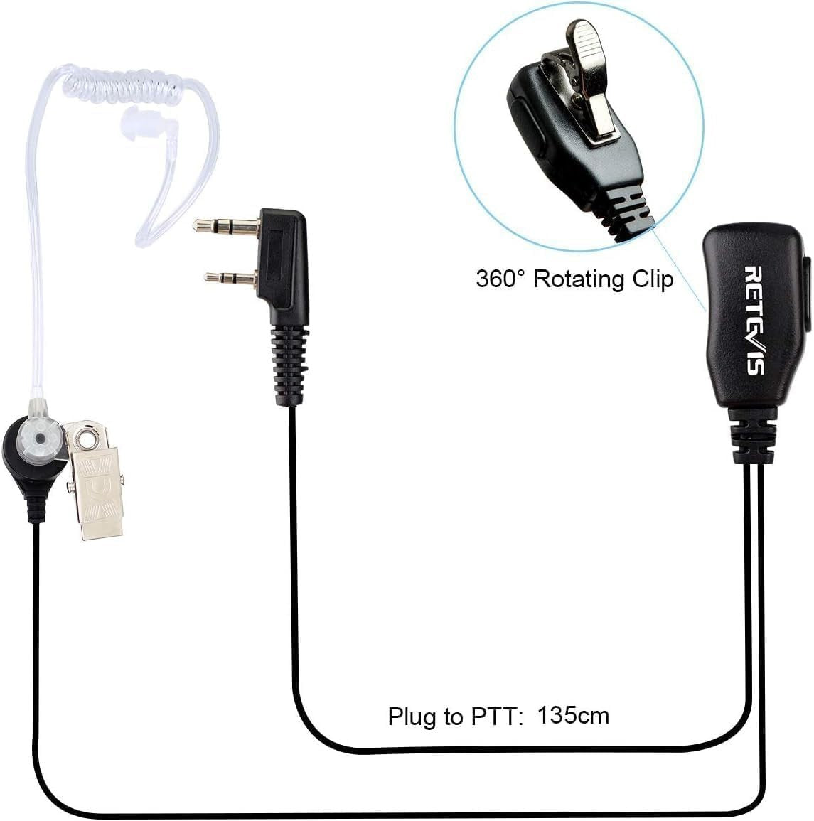 Dual Band Ham Walkie Talkie Long Range 128CH VOX FM Headset Radio