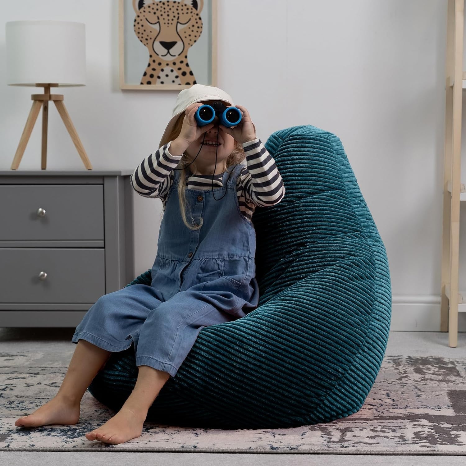 Kids Bean Bag Chair 2 Pack Soft Corduroy Filling Lightweight Gaming Lounge Seat