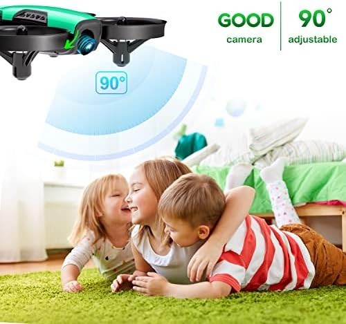 Mini Kids Drone with Adjustable Camera, Easy Fly, 2 Batteries & Crash Guard