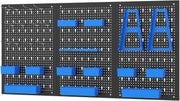 Black+Blue Pegboard Tool Organizer 3 Boards 26 Accessories Wall Rack