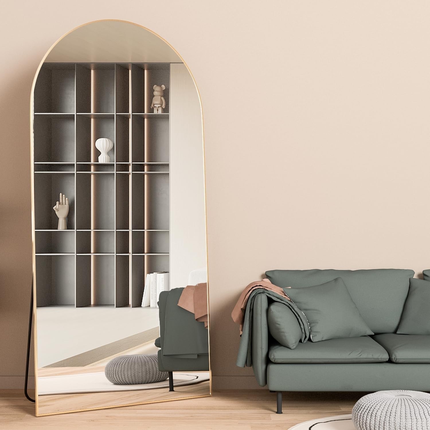 Gold Arch Full Length Mirror 180x80cm Standing Wall Leaning Bedroom Modern