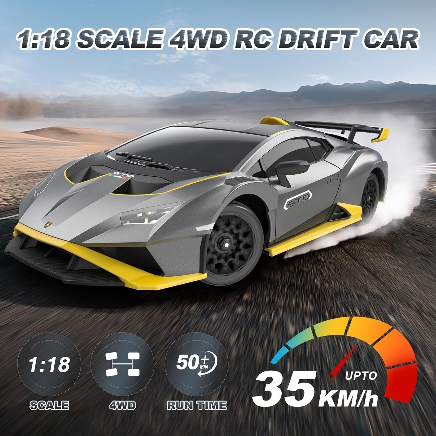 RC Drift Car 1:18 4WD 35KM/H High-Speed Remote Control Racing Car