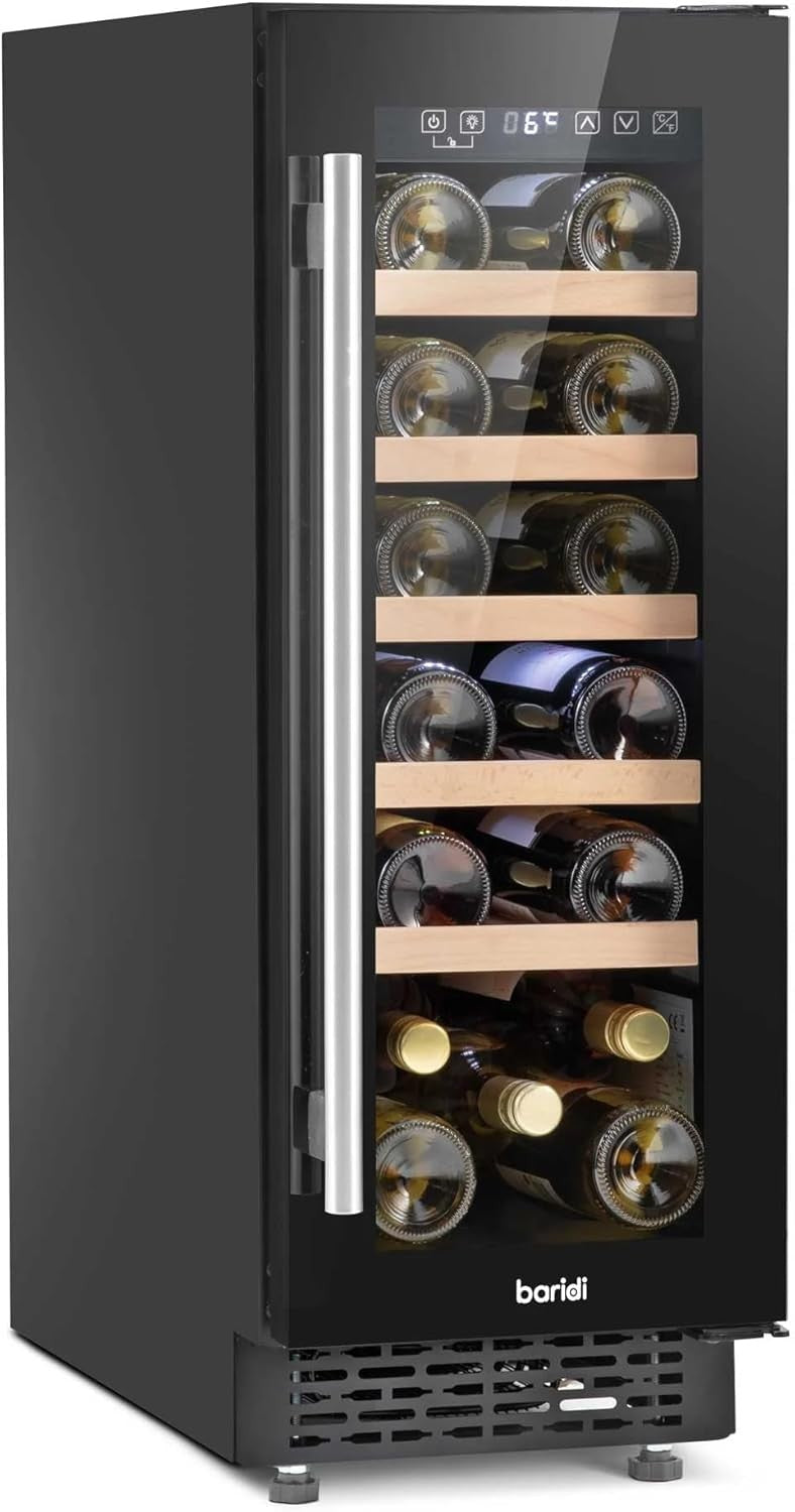 Slim Built In Wine Cooler 30cm Under Counter Fridge Touch Control 20 Bottle