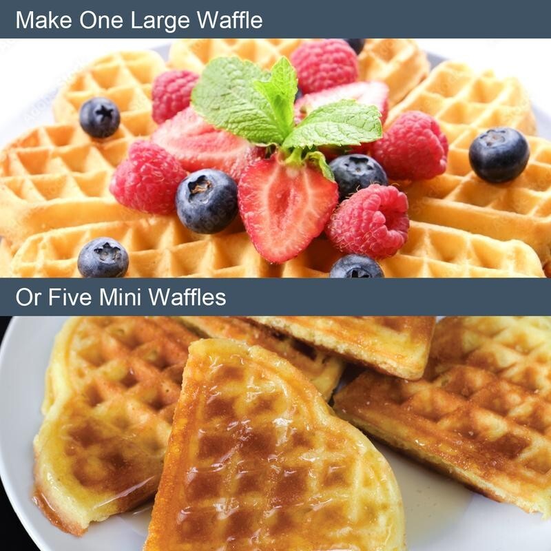 Heart Shaped Waffle Maker 1000W Non-Stick Plates Global Gizmos Belgian Sweet