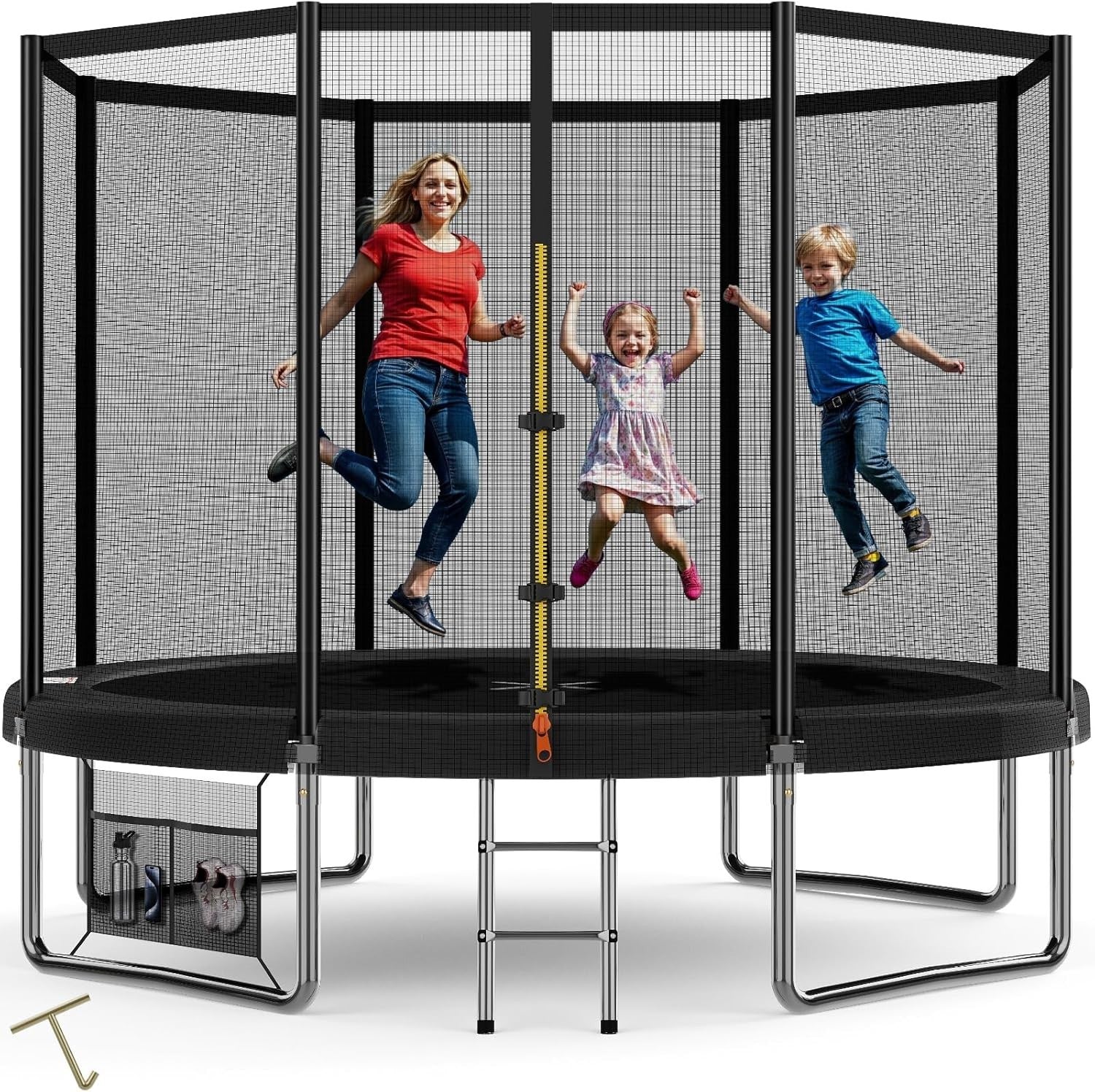 10FT Kids Garden Trampoline Safety Net Steel Frame Outdoor Play