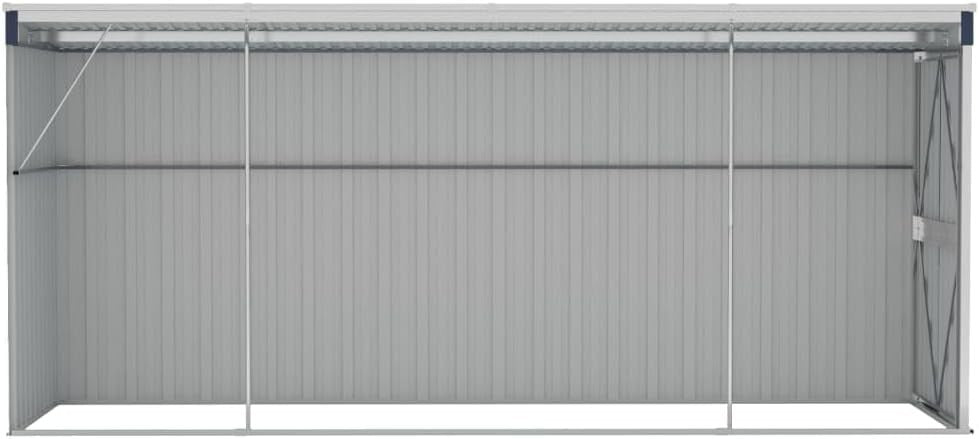 Wall-Mounted Garden Shed 3.82x1.78m Outdoor Tool Storage Steel