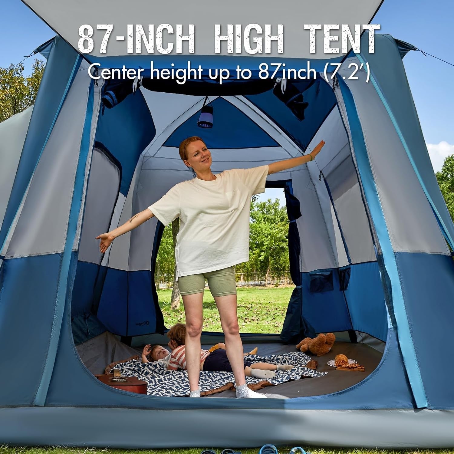 5 Man SUV Car Tent 3000mm Waterproof Family Camping w/ Porch