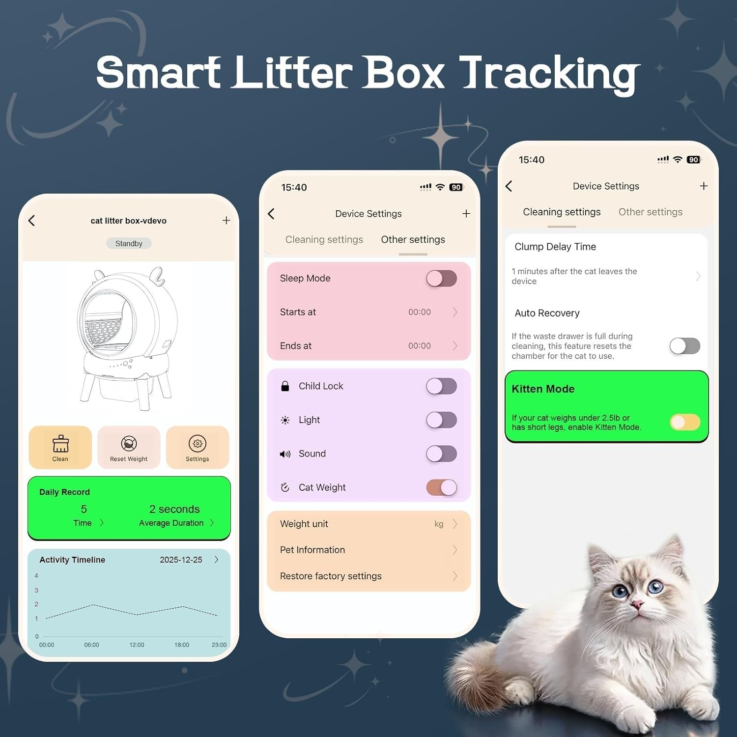 Self Cleaning Cat Litter Box App Control Automatic Smart Cat Toilet
