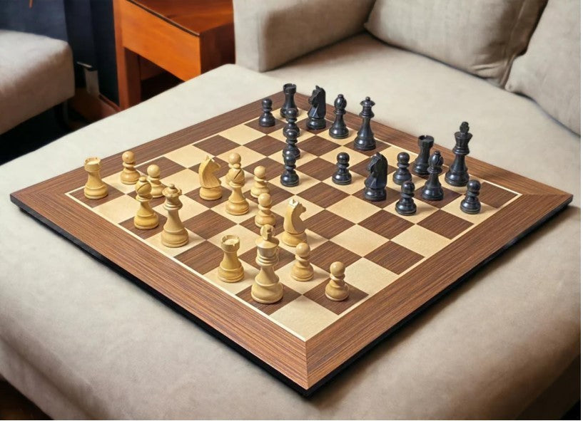 Luxury 3.75" Ebonised Chess Set with 20" Wenge Board & Storage Box